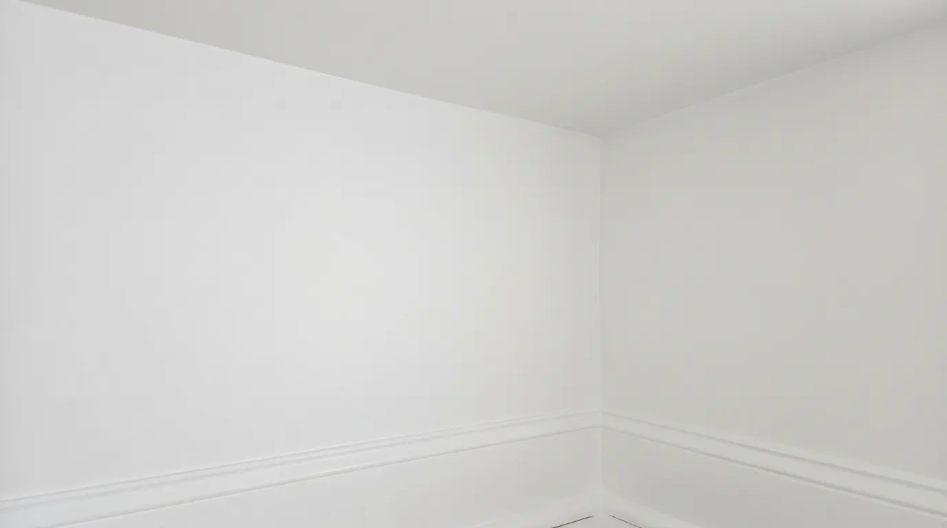 Same bathroom wall clean and repainted after mold remediation
