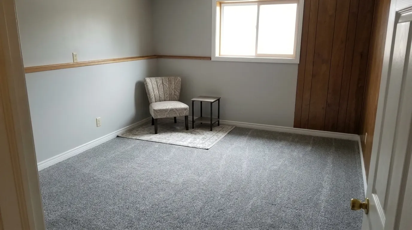 Same basement extracted, disinfected and dry after cleanup